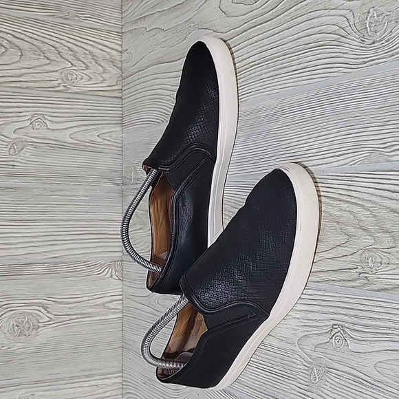 Halogen Black Leather Slip On Shoes, Women's 10
